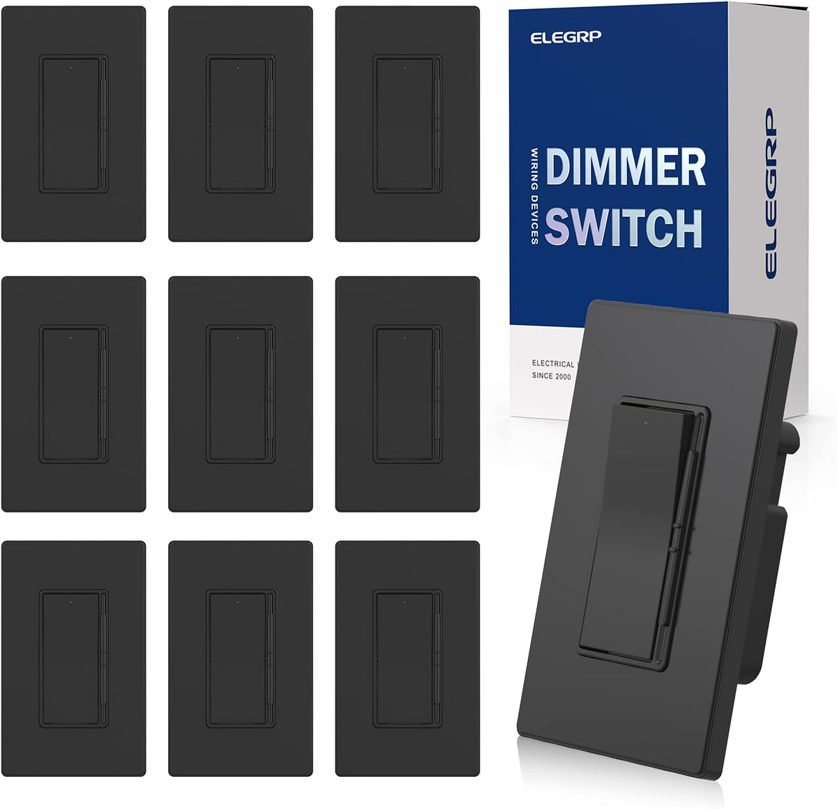 ELEGRP Dimmer Light Switch for 300W Dimmable LED/CFL Lights and 600W INC/HAL