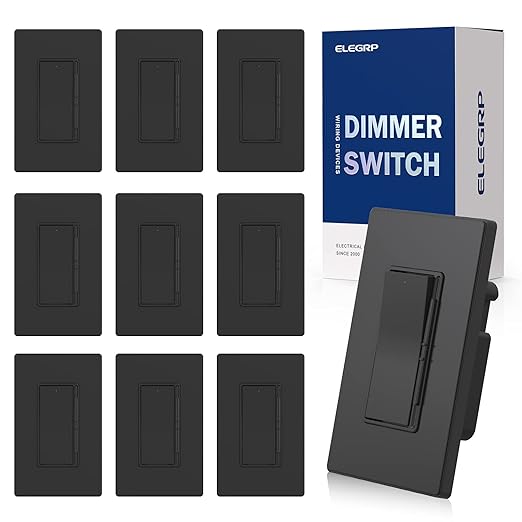 ELEGRP Dimmer Light Switch for 300W Dimmable LED/CFL Lights and 600W INC/HAL by ELEGRP%7CELEGROUP