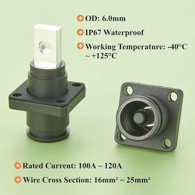 1 Set Battery Energy Storage Connector 120A 25mm² High Current HV Connectors - Image 4