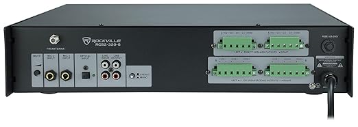 Rockville RCS2-320-6 320W 6-Zone Stereo/Mono Commercial 70V Amplifier, Optical - Image 3