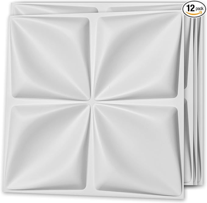 Art3d 19.7" x 19.7" 3D Wall Panels Lucky Leaves PVC Wall Panel by Art3d