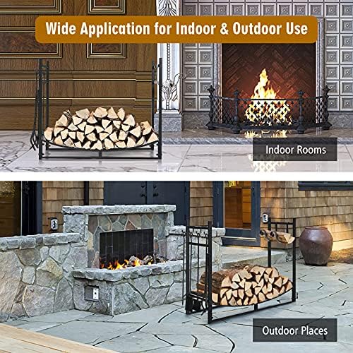 s afstar 36” outdoor firewood rack, heavy-duty steel on a desk or shelf