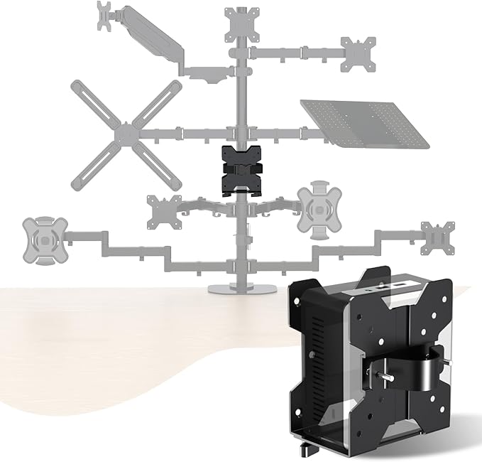 Pholiten Adjustable Thin Client Mini PC Mount Bracket, CPU VESA Under Desk and by PholitenMonitorArm