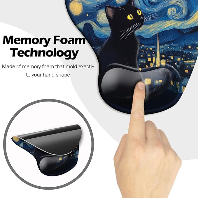 Ergonomic Mouse Pad with Wrist Support, Mouse Pad with Wrist Rest and Coaster - Image 4