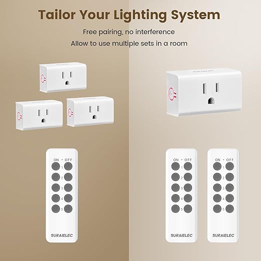 SURAIELEC Remote Control Outlet, Wireless Light Switch - Image 6