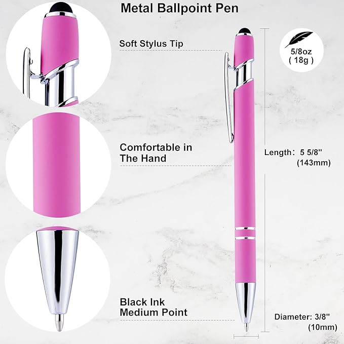 LINFANC 12 Pack Pink Ballpoint Pen - Image 4