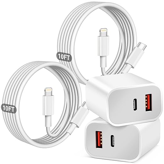 Fast Charger iPhone, Dual Port A/C iPhone Charger Fast Charging Adapter by WILLTOP