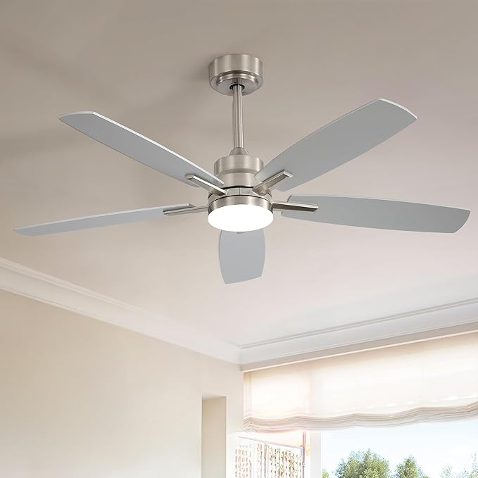 ARTPLAN 52" Ceiling Fan with Light and Remote, Noiseless DC Motor & Reversible by ARTPLAN