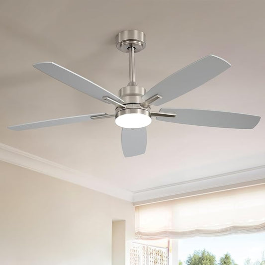 ARTPLAN 52" Ceiling Fan with Light and Remote, Noiseless DC Motor & Reversible by ARTPLAN