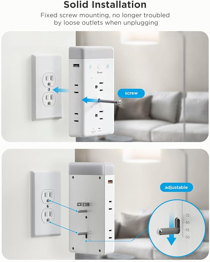 Govee Smart Plug Outlet Extender, 3-Sided Smart Power Strips - Image 6