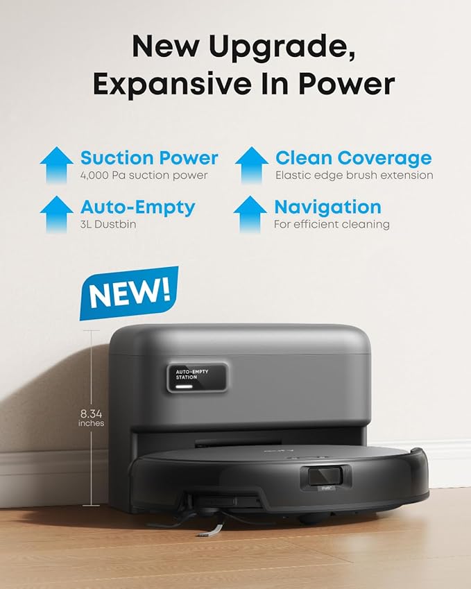 eufy C10 Robot Vacuum Self Emptying, 8 Weeks Hands Free, Advanced Smart Mapping - Image 3