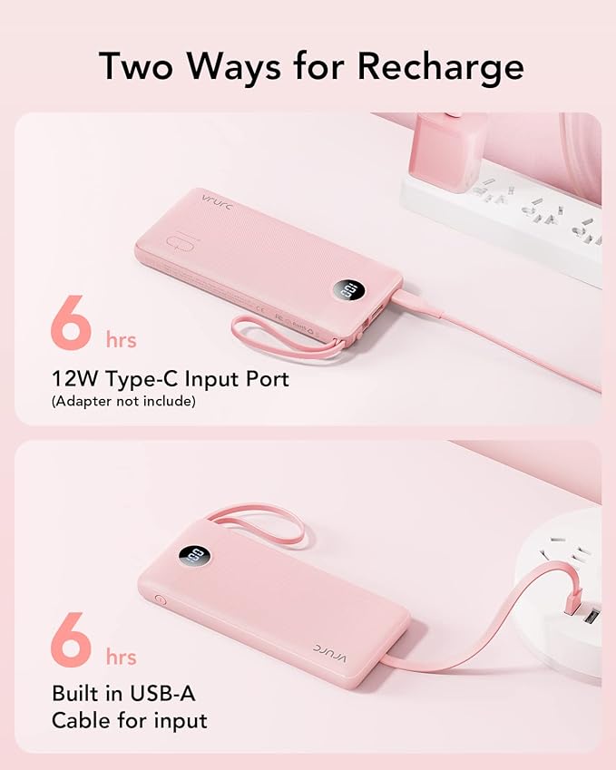 VRURC Portable Charger Power Bank, 10000mAh Travel Essentials Battery Pack - Image 6