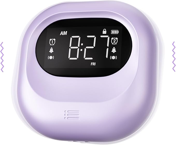 Mesqool Vibrating Alarm Clock for Heavy Sleepers, Rechargeable Battery Operated by Mesqool