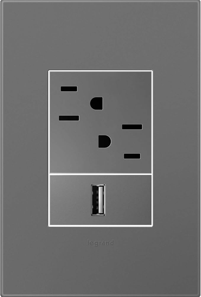 Legrand adorne Magnesium, 1-Gang + Wall plate - Image 2