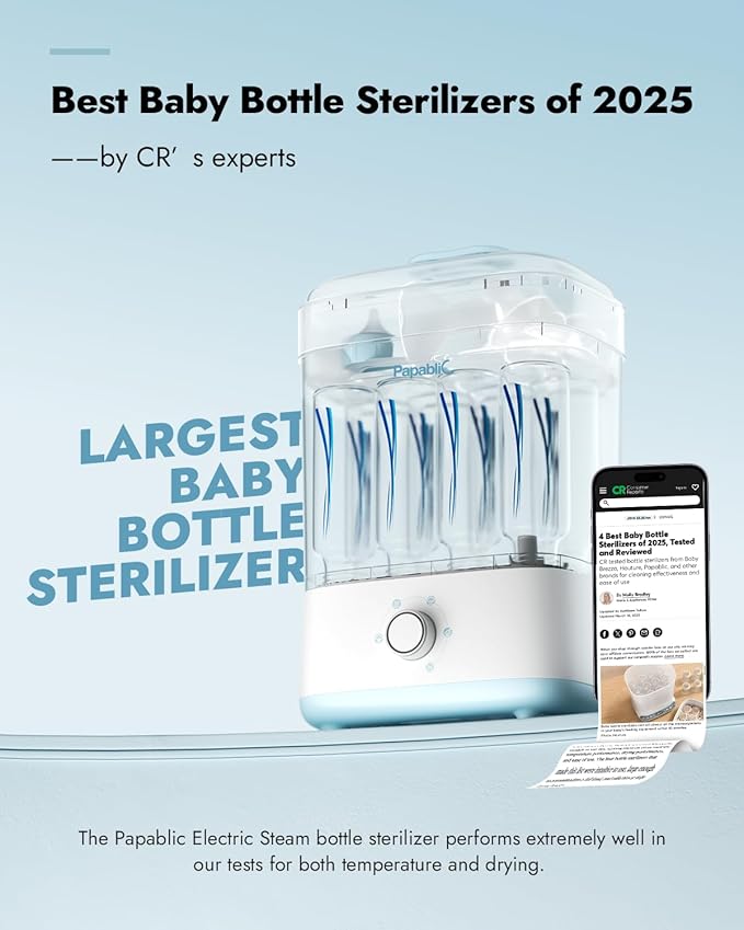 Papablic Baby Bottle Sterilizer and Dryer Pro, Esterilizador De Biberones - Image 2