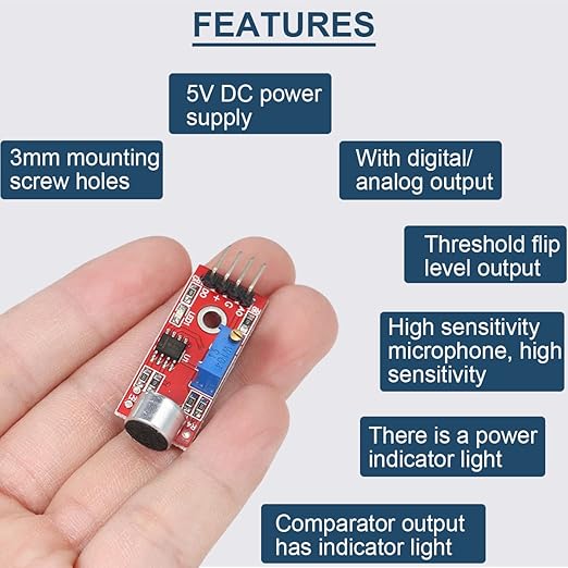 DAOKAI 5PCS High Sensitivity Microphone Sensor Module Two Channels Sound - Image 4