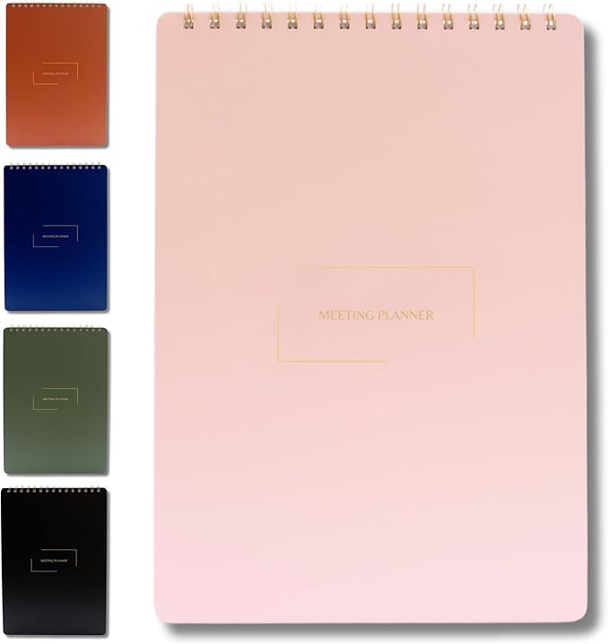 | Meeting Notebook for Work | 8.25" x 11.75" | Project Planner | Simple Design by MerelyHome
