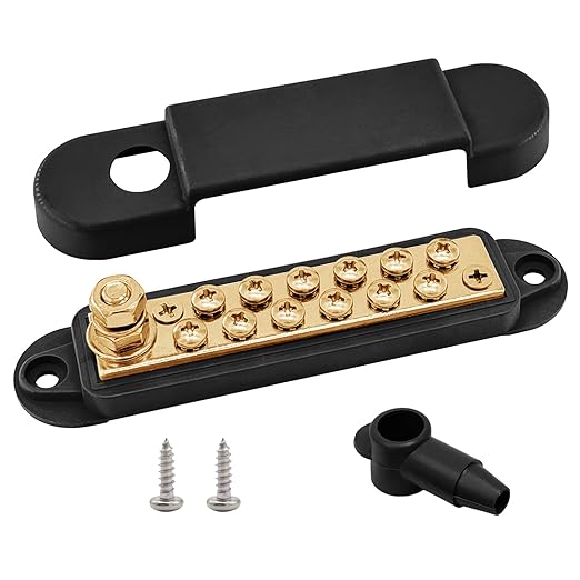 1/4" Stud Power Distribution Block Bus Bar by Ampper