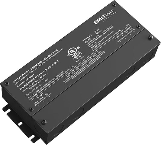 EMITEVER 120W Dimmable LED Driver, 24V Triac Dimmable Power Supply, AC to DC by EMITEVER