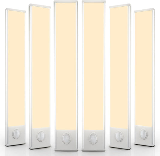 6 Pack Under Cabinet Lighting Wireless, 68 LED Rechargeable Battery Motion
