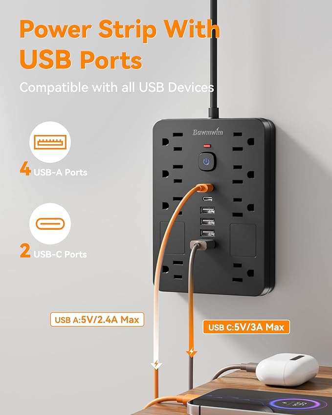 Bawmwim Surge Protector Power Strip - Image 3
