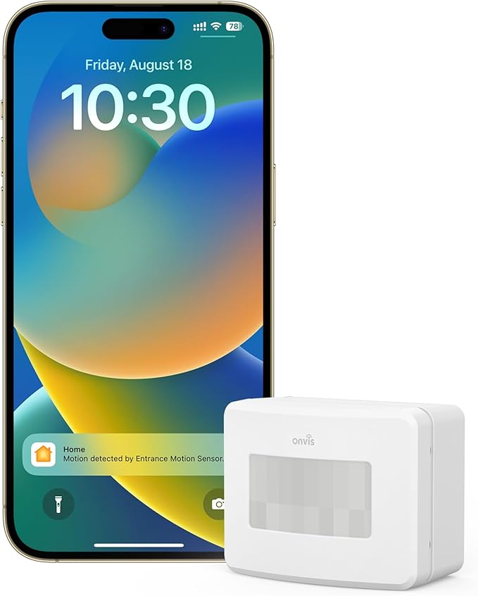 Onvis Smart Motion Sensor, Wireless Hygrometer, Thermometer, Works by Onvis