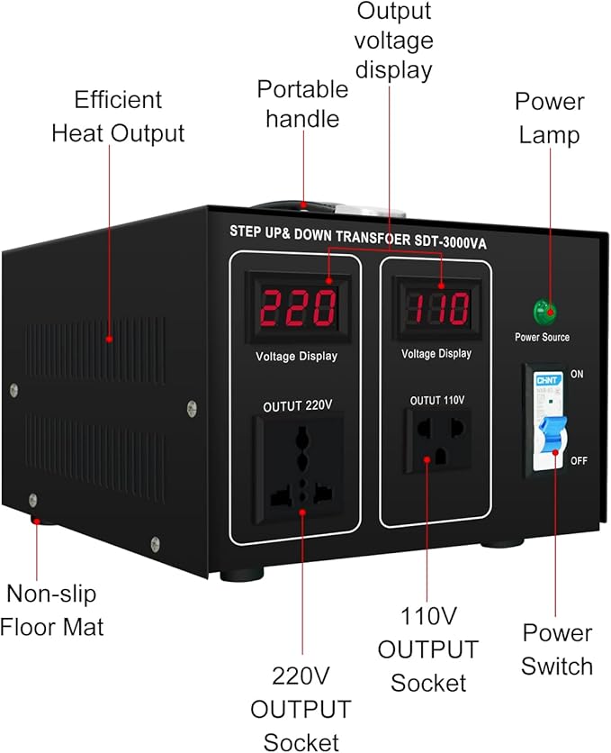 Step Down/Up Transformer 220v to 110v, 3000W Voltage Converter 110 to 220 120v - Image 2