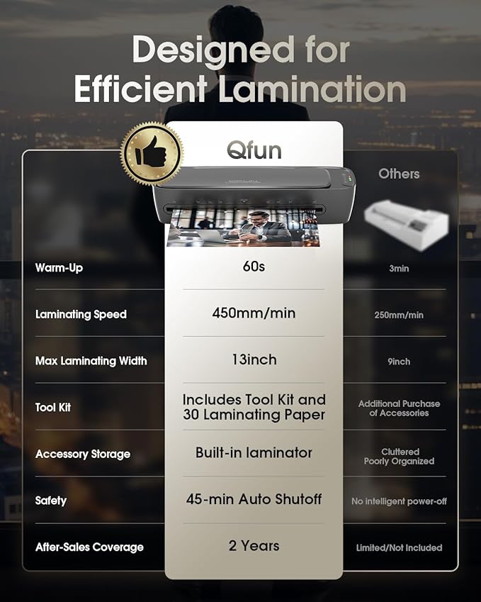 Qfun Laminator Machine 13 Inch Thermal Laminating machine 11x17 - Image 2