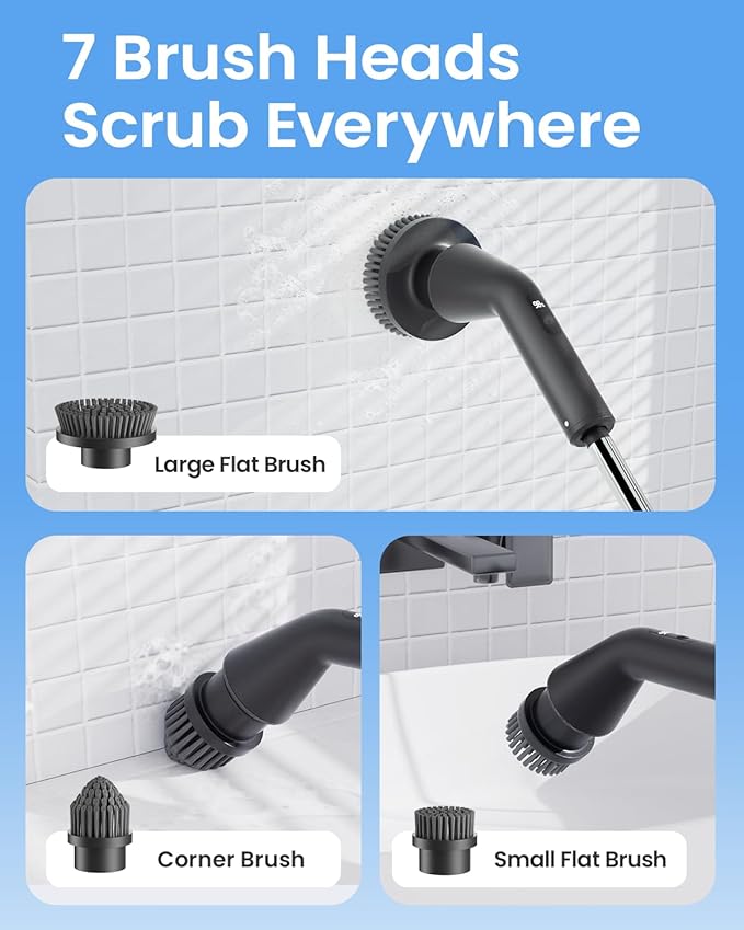 Leebein Electric Spin Scrubber, 2025 New Cordless Cleaning Brush Bathroom - Image 6
