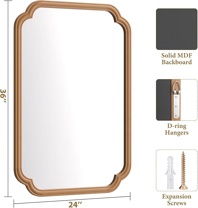 Wood Bathroom Mirror for Wall Mounted - Image 5