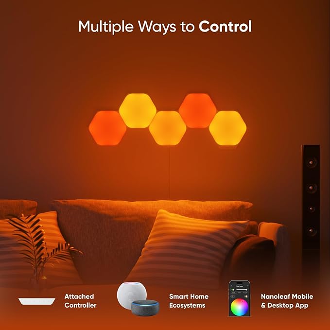 Nanoleaf Shapes LED Wall Lights, RGBW Smart Wall Panels - Image 9