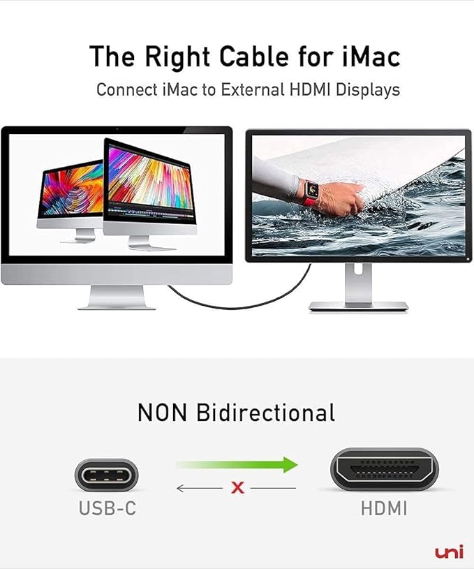 uni USB C to HDMI Cable for Home Office 6ft, USB Type C to HDMI Cable, - Image 8