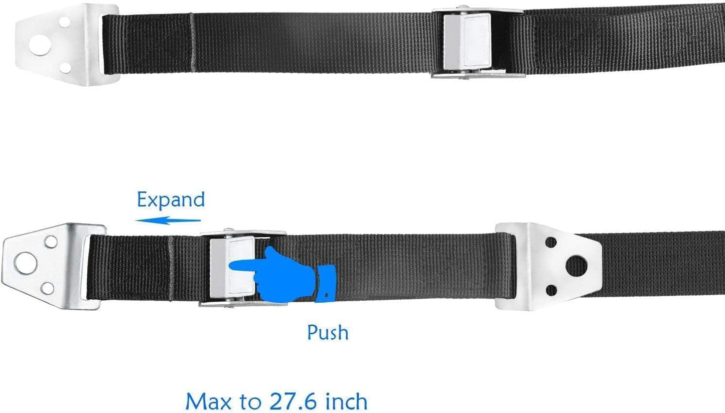 Heavy Duty Metal Anti Tip Straps - Adjustable Safety Furniture Wall Anchors for Baby Proofing Flat Screen TVs, Dressers, Bookcases, Cabinets - No Plastic Parts - Pack of 2