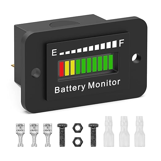 12V 24V 36V 48V 60V 72V LED Battery Monitor Meter Battery Fuel Gauge Indicator by ELMCONFIG