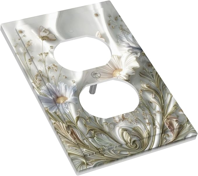 Bvtewkhz Boho Floral Wild Flower Floral Duplex Outlet Decorative Light Switch - Image 3