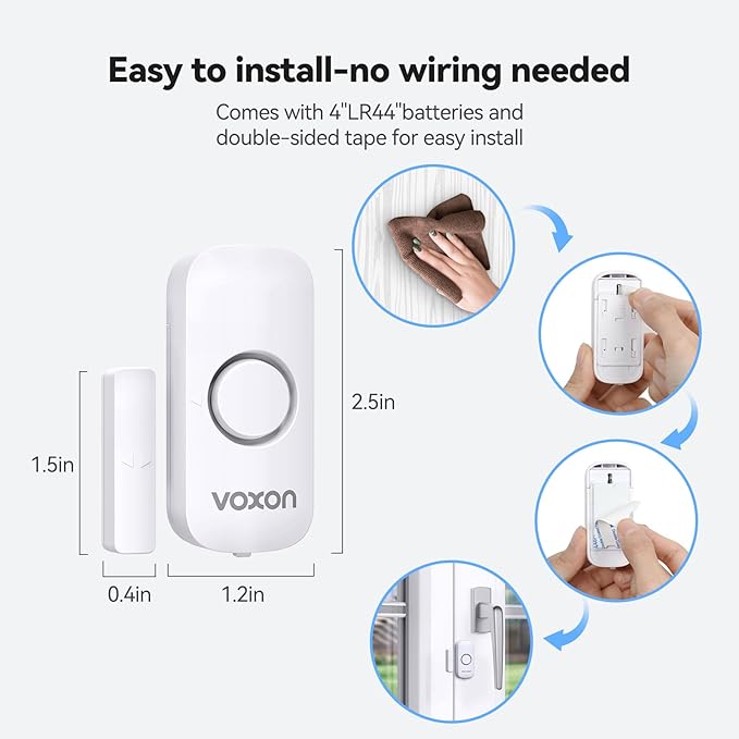 Door Window Alarm for Kids Safety, VOXON Door Alarm for Home Security Personal - Image 3