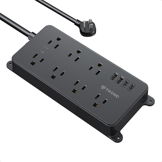 TROND Power Strip Surge Protector, 7 Widely-Spaced Outlets, 2 USB-A & 2 USB-C by TRONDOfficial