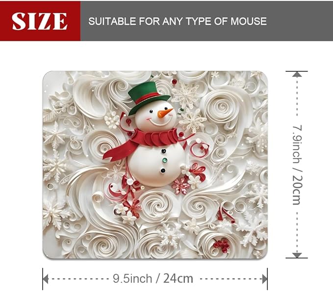 Christmas in The Snow Square Mouse pad, Waterproof, Anti Slip Rubber Base - Image 2