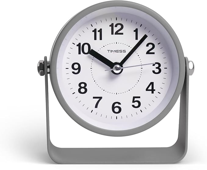 Analog Alarm Clock, Silent Non-Ticking Quartz Movement, Battery-Operated - Image 2