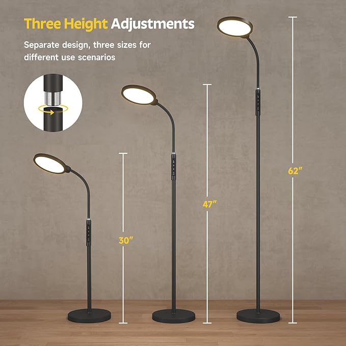 Morfone Light Therapy Lamp, 11000 Lux UV-Free Floor Sun Light Lamp - Image 7