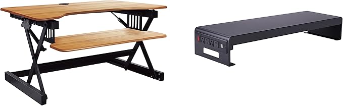 Rocelco 40" Large Height Adjustable Standing Desk Converter by Rocelco