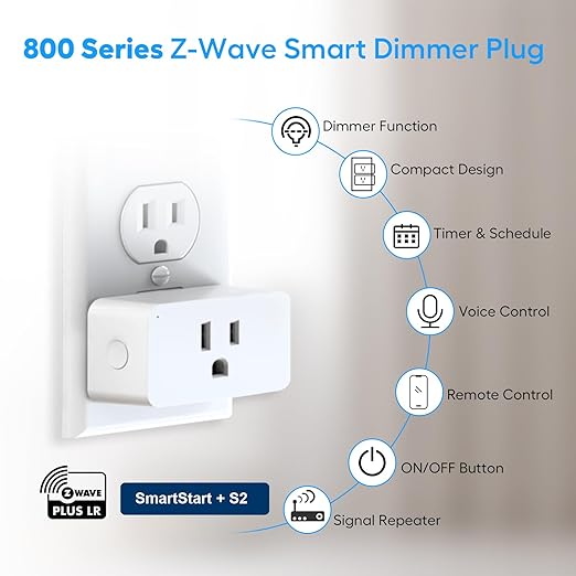 Zwave Dimmer Plug 800 Series 2 Pack, Dimmable Zwave Outlet Built-in Repeater - Image 8