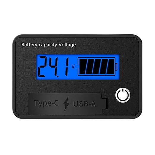 12V 24V Battery Capacity Indicators DC8-30V Leads Acid Lithium Voltages Tester by Unknown