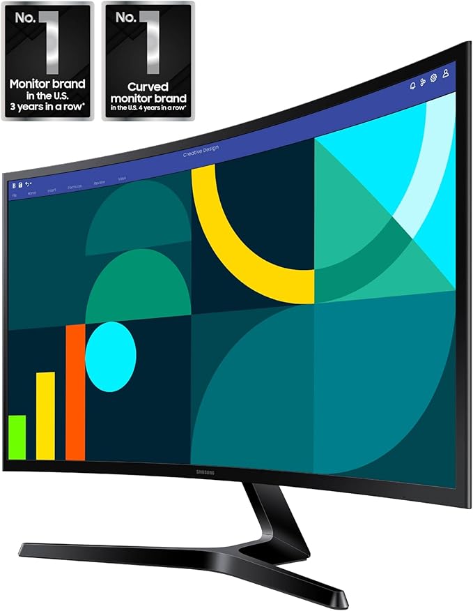 Samsung 27" Essential S3 Series FHD 1800R Curved Computer Monitor, Game Mode - Image 2