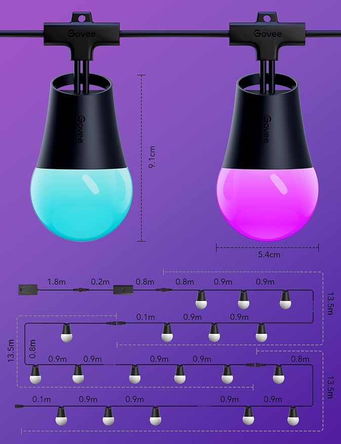 Govee Smart Outdoor String Lights 2, 144ft Outdoor Lights - Image 8