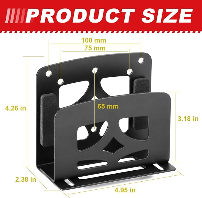 Adjustable Small Device Metal Holder, Wall Mount or VESA Mount Behind TV/Monitor - Image 2