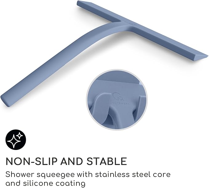GÜTEWERK Shower Squeegee for Glass Doors, Silicone Window Squeegee, Bathroom - Image 2