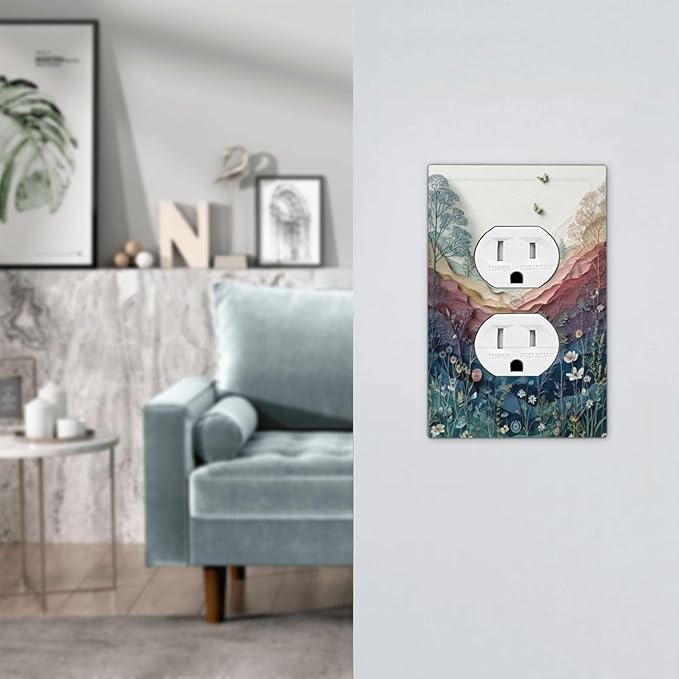 Bvtewkhz Wildflowers Rustic Flowers Floral Plants Duplex Outlet Wall Plate - Image 7