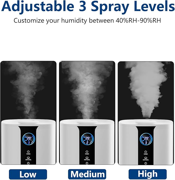 9L Smart Humidifiers for Bedroom Large Room, 2.3Gal Cool Mist Top Fill Diffuser - Image 4