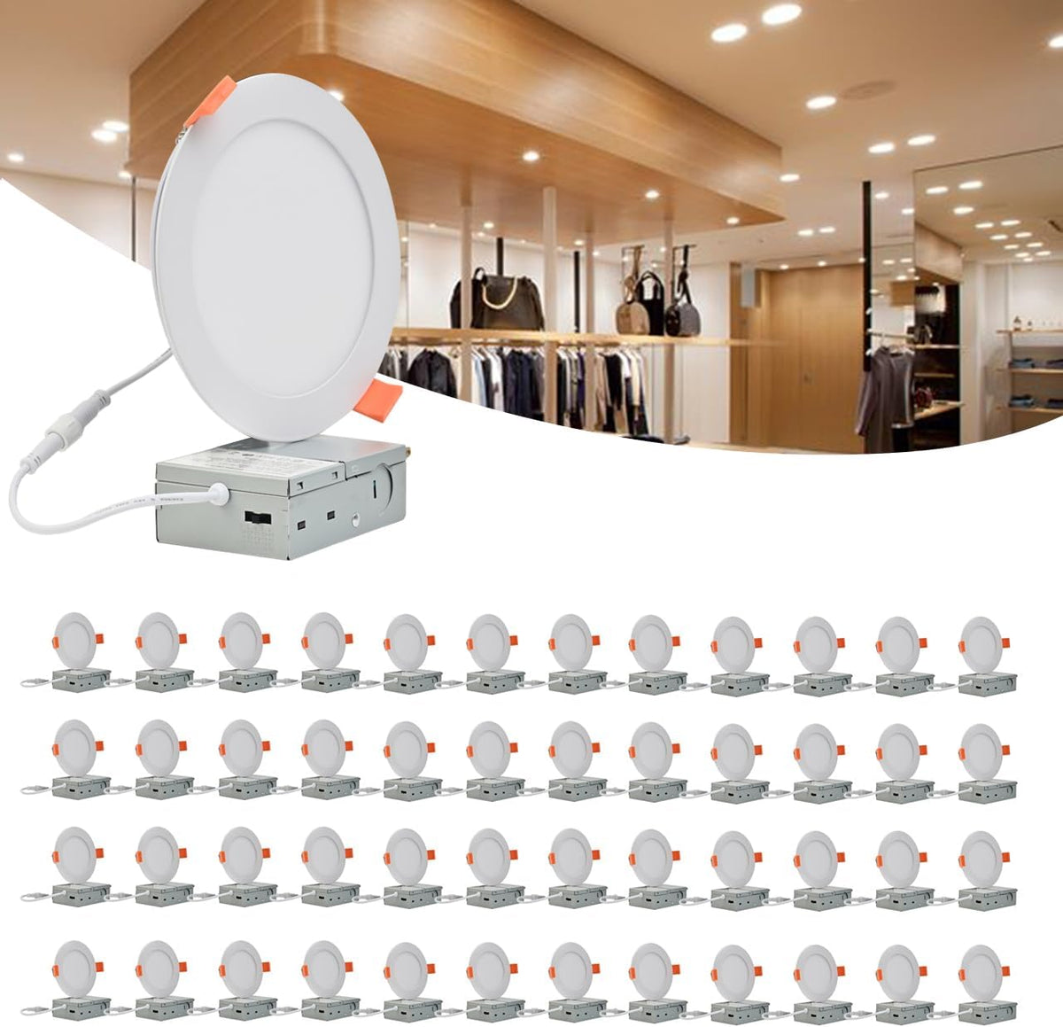 MKUJOO 48 Pack 4 Inch Ultra-Thin LED Recessed Ceiling Light